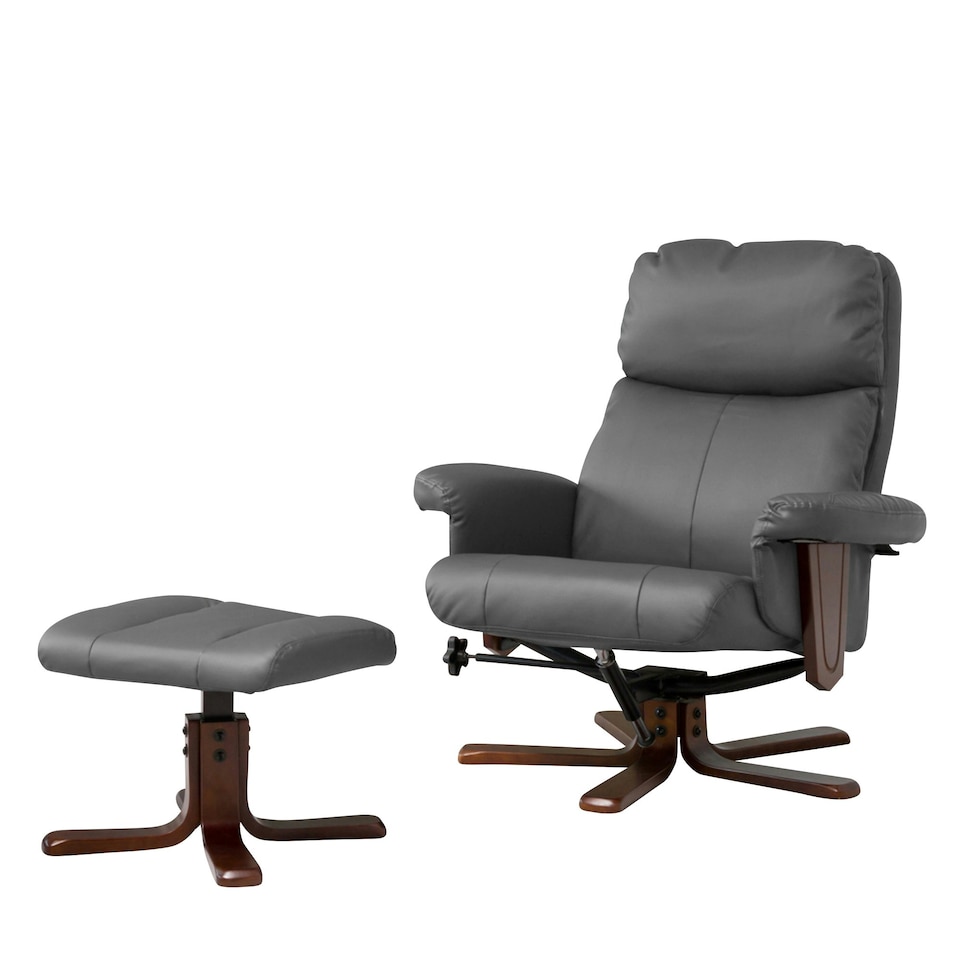 image 1 of Woodacre Swivel Recliner with Massage and Heat - Grey