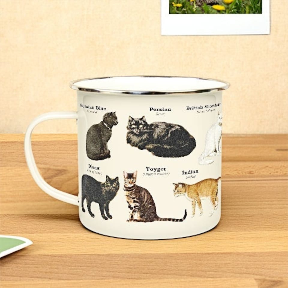 image 1 of Gift Republic Enamel Mug Ecologie Cats