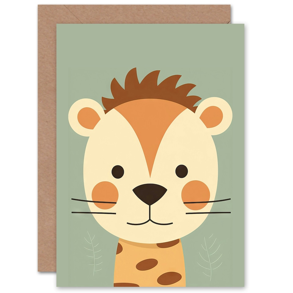 image 1 of Cute Zoo Animal Shapes Kids Toddler Child Baby Birthday Card