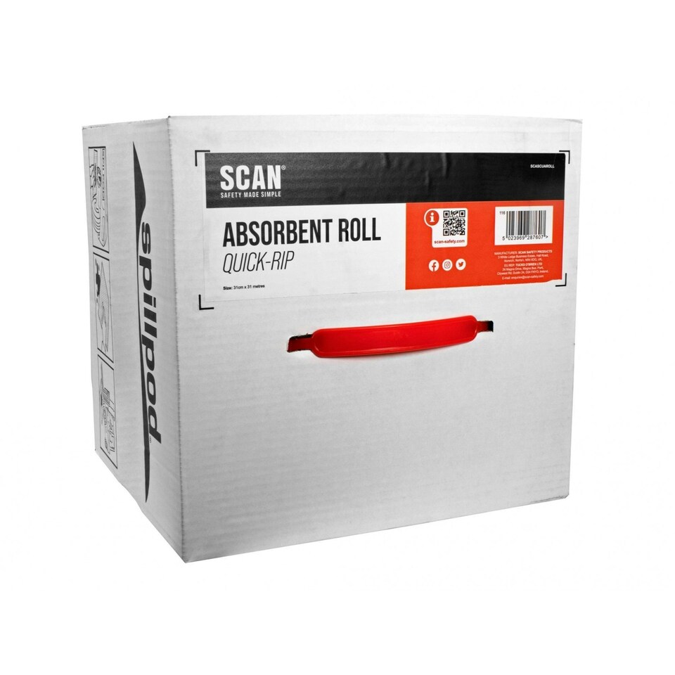 image 1 of Scan Universal Absorbent Quick-rip Roll Box - Multi Colour - 31cm x 31m