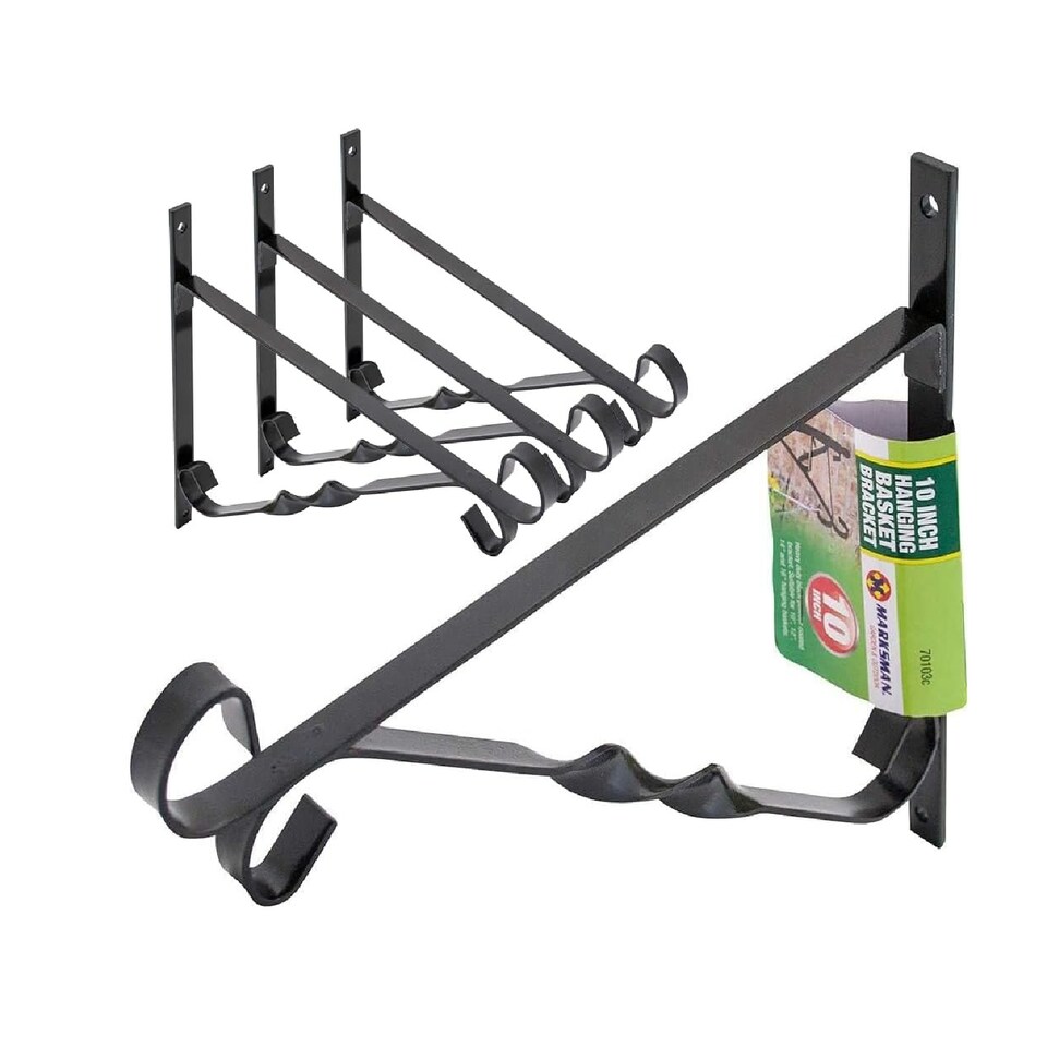 image 1 of Set Of 4 Hanging Basket Brackets 10' Decoration Hooks Flowers Garden