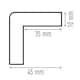image 3 of Durable Adhesive Warning Corner Impact Protection Profiles C35 | 1 Metre