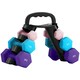 image 1 of SPORTNOW Dumbbells Set with Storage Rack, 2 x 1kg, 2 x 3kg, 2 x 5kg, Pink