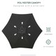 image 5 of Outsunny 2m Parasol Patio Umbrella, Outdoor Sun Shade with 6 Ribs Black