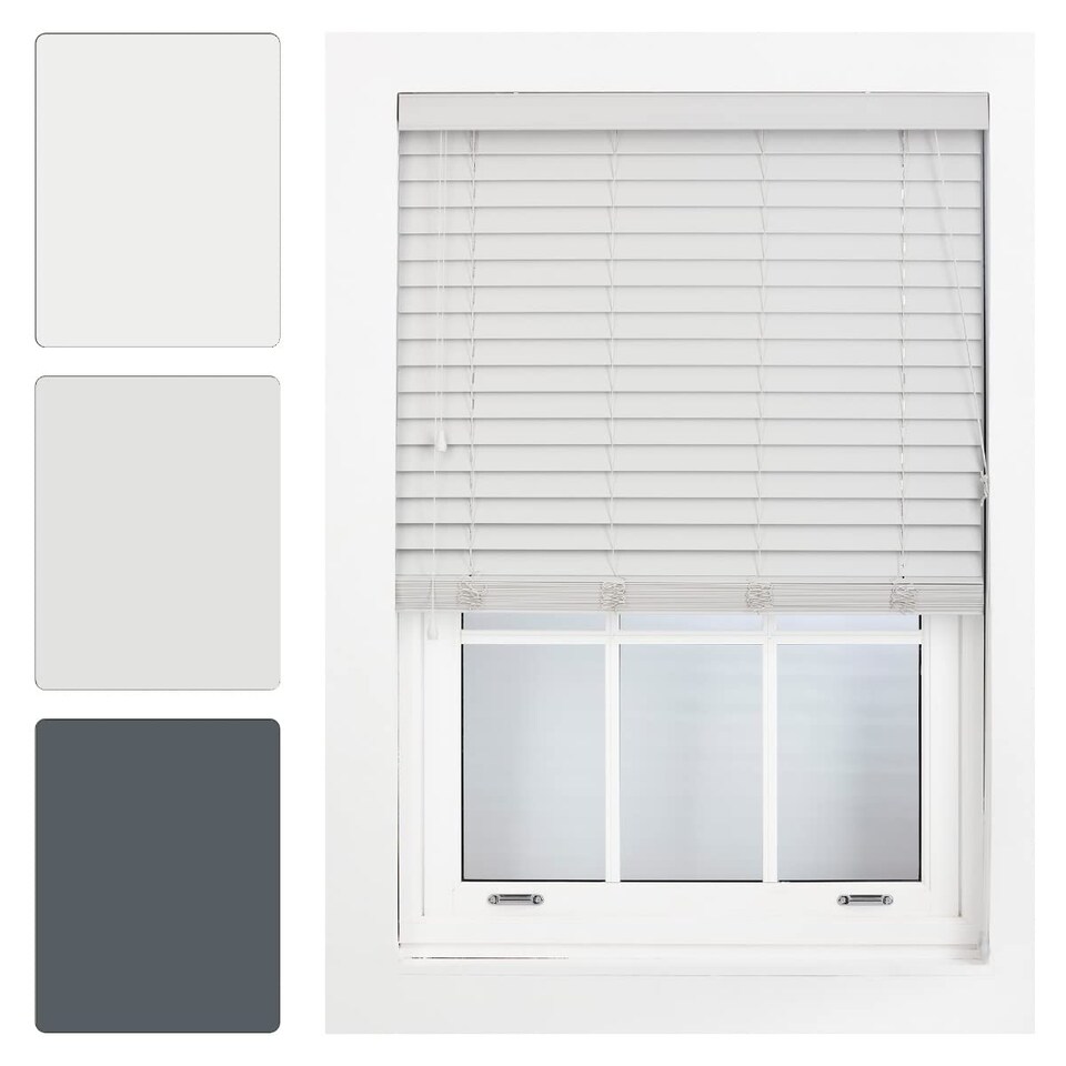 image 1 of Made to Measure Faux Wood Venetian Blinds with String (W)75cm x (L)150cm