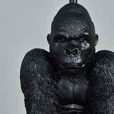 ValueLights Modern Matt Black Sitting Gorilla Monkey Table Lamp Base