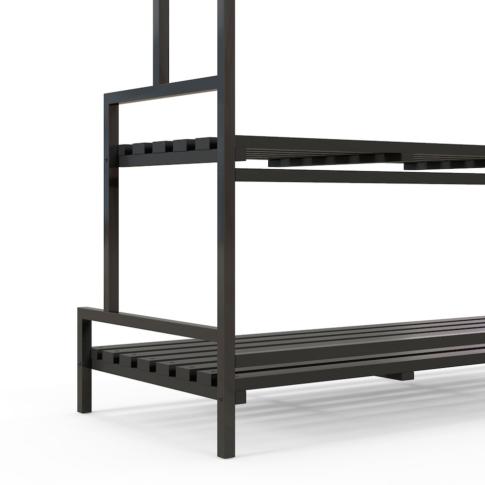 image 1 of Outsunny 3 Tiered Plant Rack Stand with Hanging Hooks for Indoor Outdoor Use