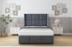 image 1 of Sloomy Beaumont Steel Plush Divan Bed With Mattress 2 Drawers Footend With 54" Wingback Headboard & 12" Matching Footboard 4'6 Double | Grey | Steel | Double | 1