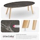 image 5 of Coffee Table Side Table Nesting Table with Marble Effect Tabletop Tree 100 x 50 x 34.5 cm | Cream | nature | 100 x 50 x 34,50 cm | 1