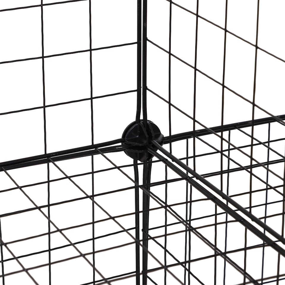 image 1 of HOMCOM DIY 6 Cube Metal Wire Rack Interlocking Storage Cabinet Living Room Organiser Display Shelves Black