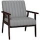 image 6 of HOMCOM Modern Accent Chair Upholstered Armchair for Bedroom Living Room Grey
