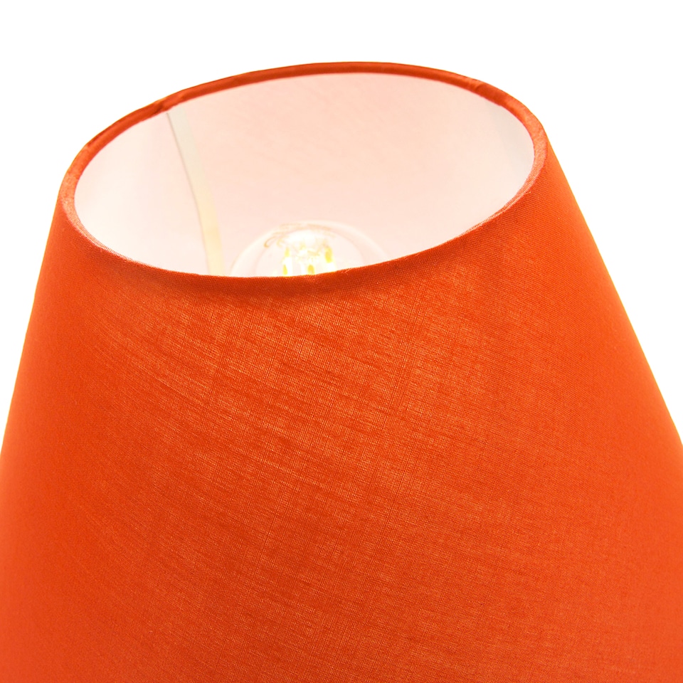 image 1 of 12 Inch Vibrant Orange Cotton Coolie Lampshade Suitable for Table Lamp or Pendant | Orange