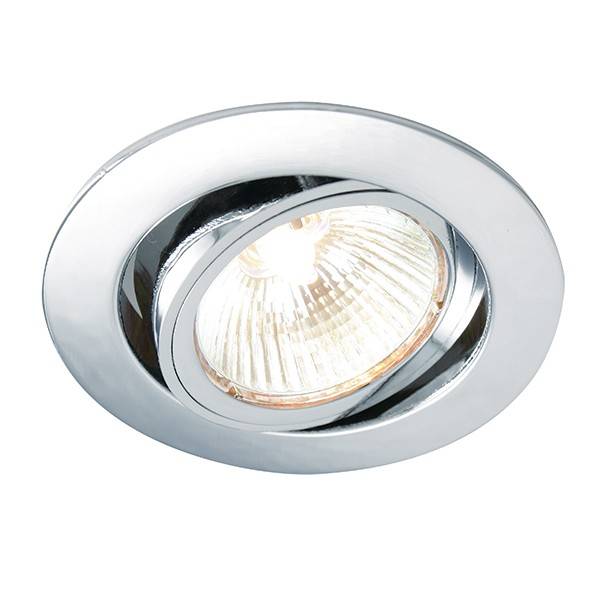 Netlighting Cast 1 Light Recessed Tilt Downlight Chrome Plate GU10 in Grey