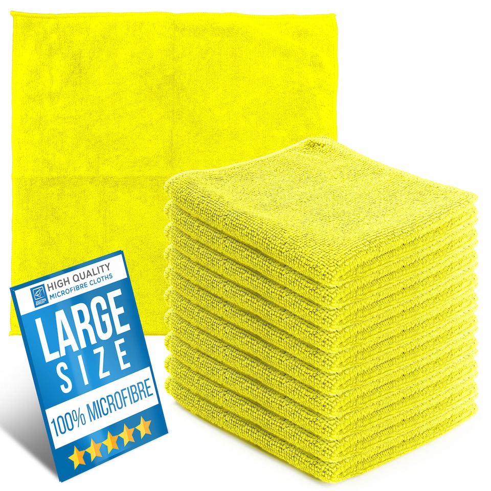 image 1 of Microfibre Cleaning Cloth 40x40cm Super Absorbent Lint Free Microfiber Cloths Cleaning for Home, Kitchen, Mirrors, Car - Pack of 10