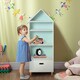 image 2 of HOMCOM Kids Children Wooden Bookcase w/Drawer Bedroom Furniture Bookshelf Storage Rack Display Unit Toys Games Organisation Cabinet Pink Blue Back Panel 50 x 30 x 142 cm