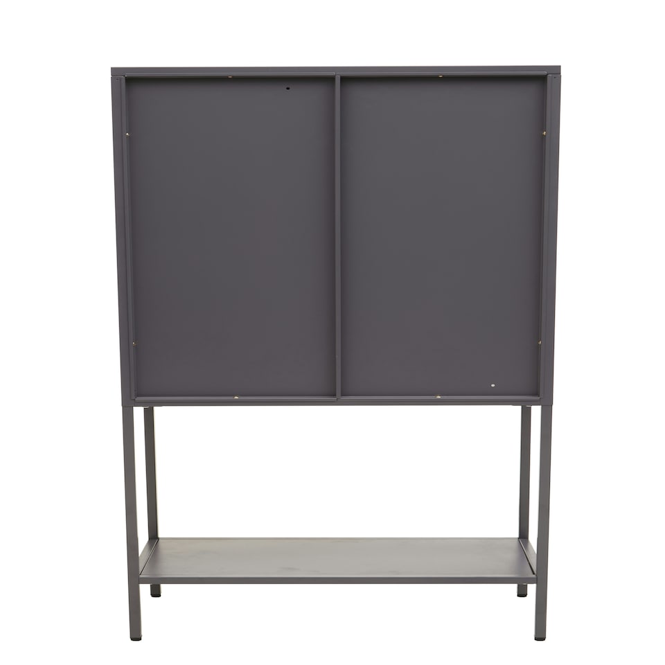 image 1 of Interiors by Premier Adjustable Two Door Grey Cabinet With Shelf, Sleek Design Bedorom Cabinet, Versatile Storage Shelving Cabinet Grey