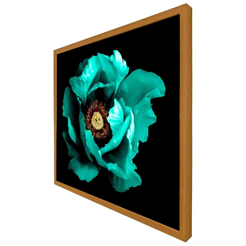 image 1 of Cyan peony flower (Picutre Frame) Black | M