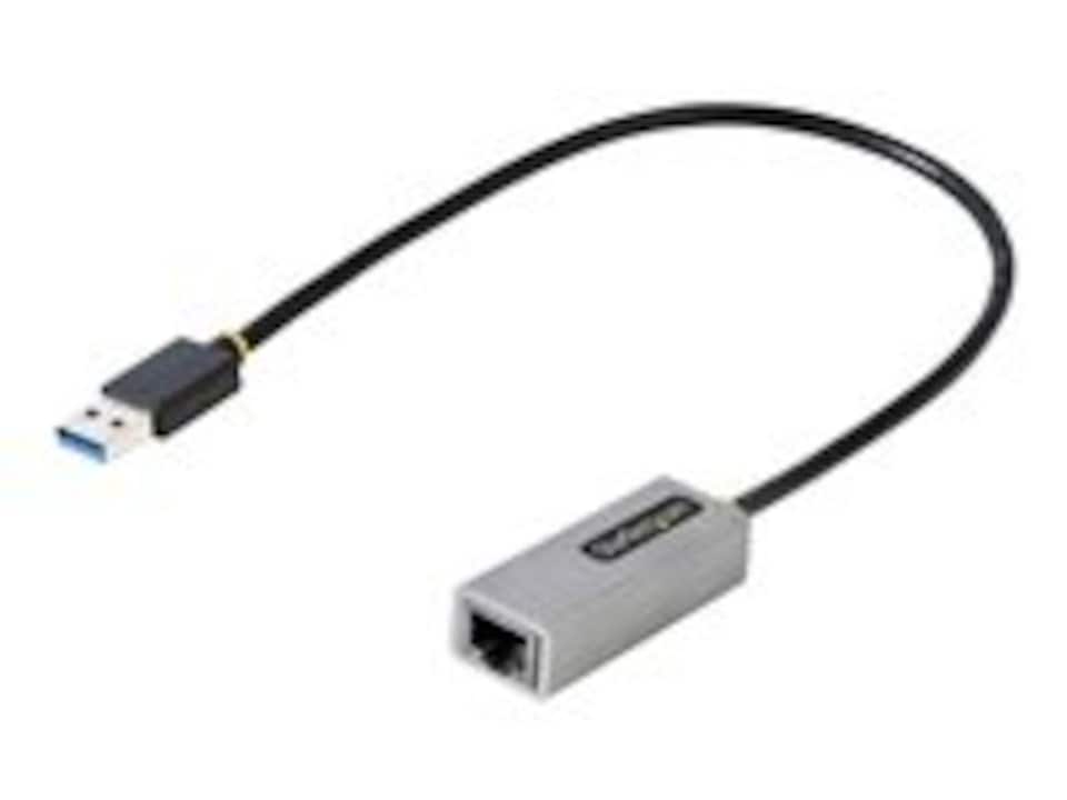 StarTech.com USB to Ethernet Adapter, USB 3.0 to 10/100/1000 Gigabit Ethernet LAN Converter for Laptops, 1ft (30cm) Attached Cable, USB to RJ45 Adapter, USB NIC Adapter, Ethernet Dongle - USB Network Adapter - Network adapter - USB 3.2 Gen 1 - Gigabit Eth