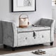 image 2 of Vida Designs Seville Storage Ottoman Bedroom Hallway Chest Bench, Crushed Velvet Silver | Silver | Silver