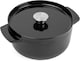 image 1 of KitchenAid Cast Iron Onyx Black Non-Stick 22cm Casserole Dish with Lid