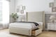 image 4 of Sloomy Stratford Cream Plush Divan Bed Base 2 Drawers Foot-End With 54 Inch Wingback Headboard & 12 Inch Matching Footboard | Cream | Cream | Super King | 1