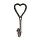 image 1 of Hammer & Tongs Single Heart Hook - W40mm x H100mm - Black
