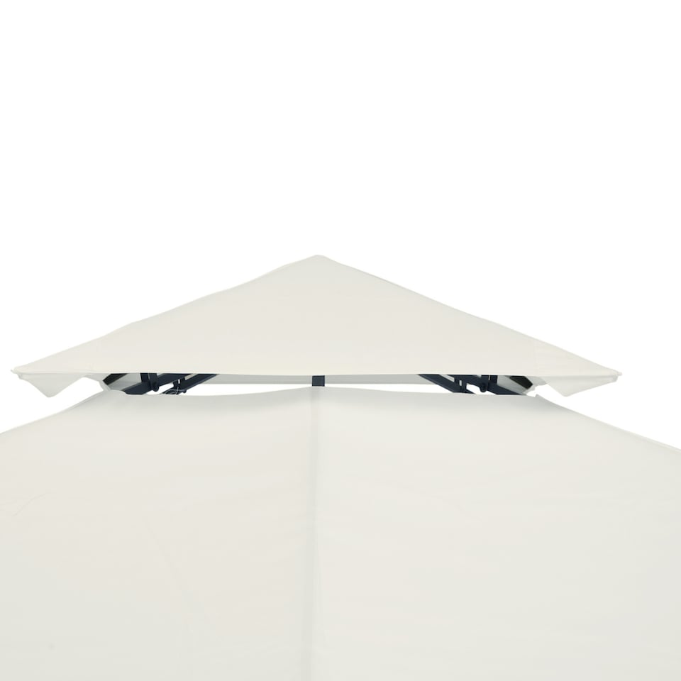 image 1 of Outsunny 3 x 3m Gazebo Canopy Replacement Cover 2Tier Roof Top Spare Part Cream White TOP COVER ONLY