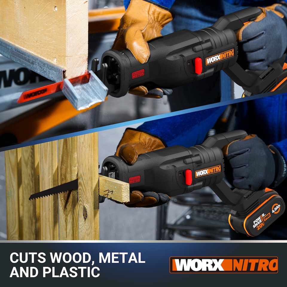 image 1 of WORX 20V Cordless Brushless Reciprocating Saw with Quick blade change system (BARE TOOL) WX516.9