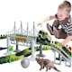 image 2 of Dino World Flexible Slot Car Race Track Set – 144-Piece Dinosaur Track Playset with Battery-Operated Car, Light-Up Features, Bridges & Accessories