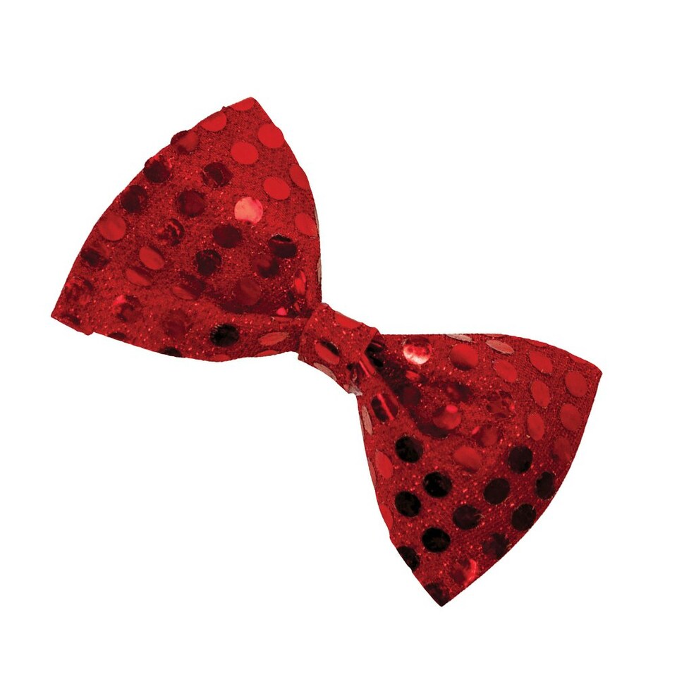 image 1 of Bristol Novelty Sequin Bow Tie - Red - One Size One Size