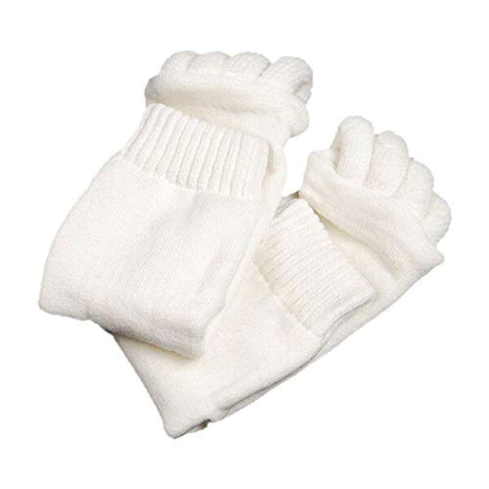 image 1 of Pair of Foot Alignment Socks Designed to Relieve Foot Pain, White
