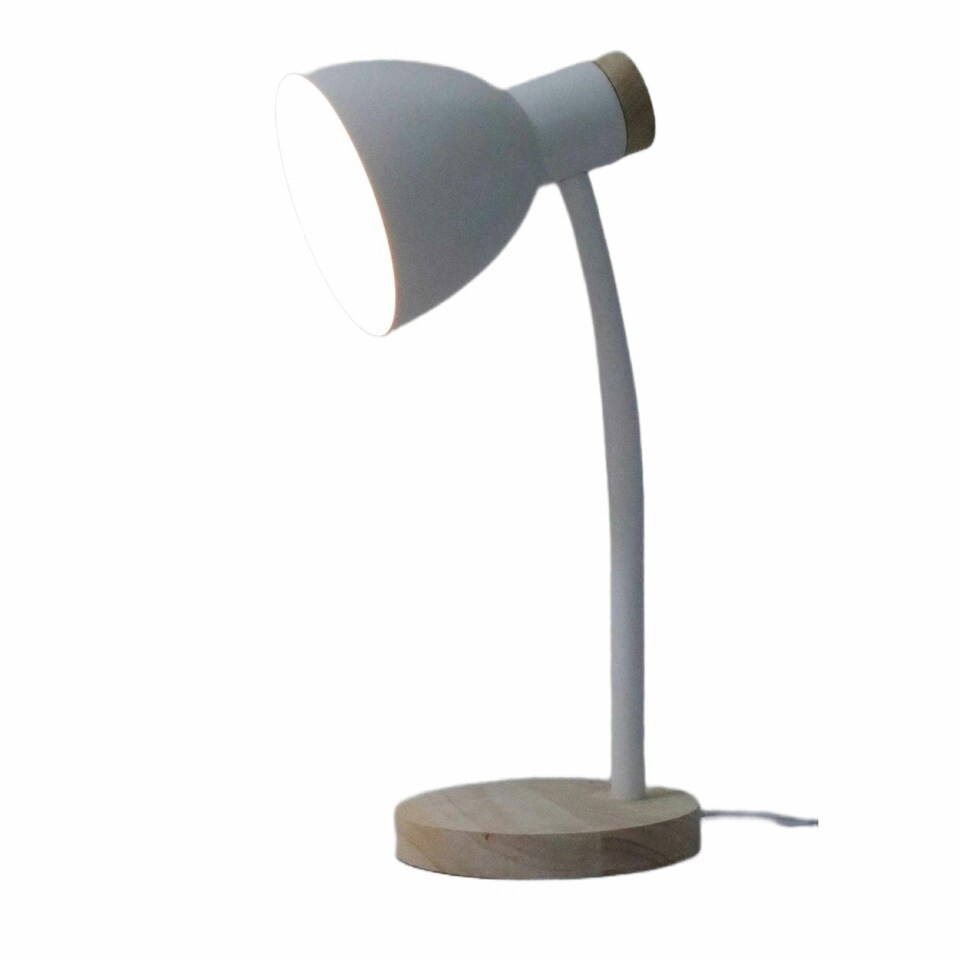 image 1 of First Choice Lighting Set of 2 Clark Natural Wood with White Table or Bedside Lamps White | Brown