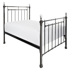 4ft Small Double Black nickel,Traditional Antique Victorian Metal Bed Frame | Black | Black Nickel | Small Double