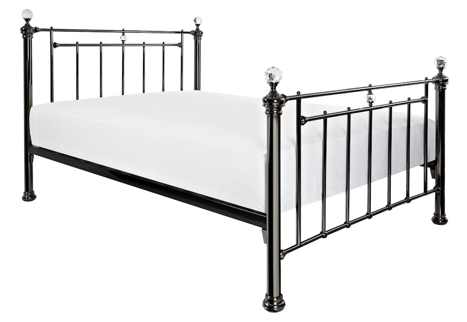 image 1 of 4ft Small Double Black nickel,Traditional Antique Victorian Metal Bed Frame | Black | Black Nickel | Small Double