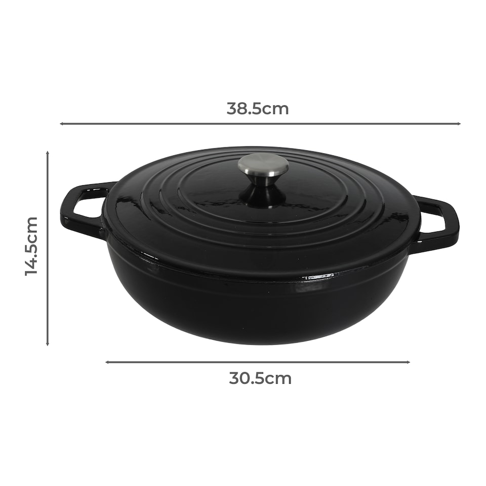 image 1 of Toque Cast Iron Enamel Dutch Oven Bread Baking Casserole Pot Self-Basting