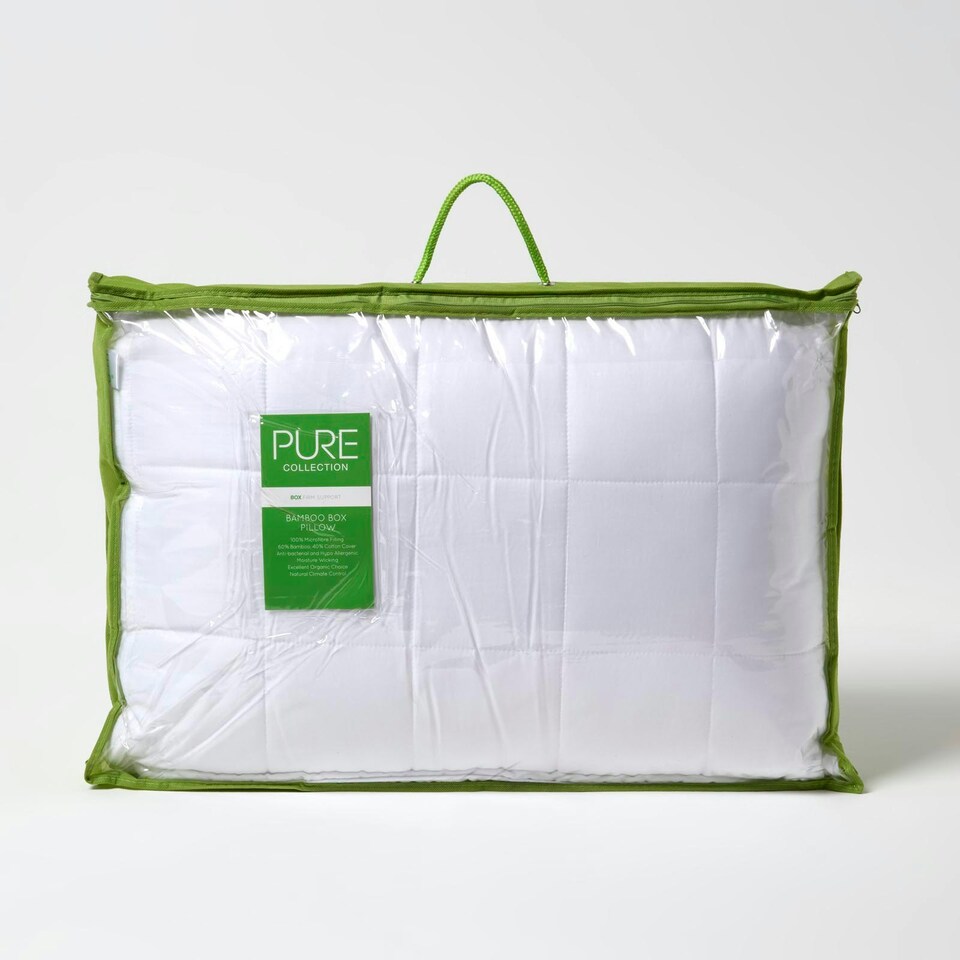 image 1 of Homescapes Luxury Organic Bamboo Pillow for Side Sleepers White