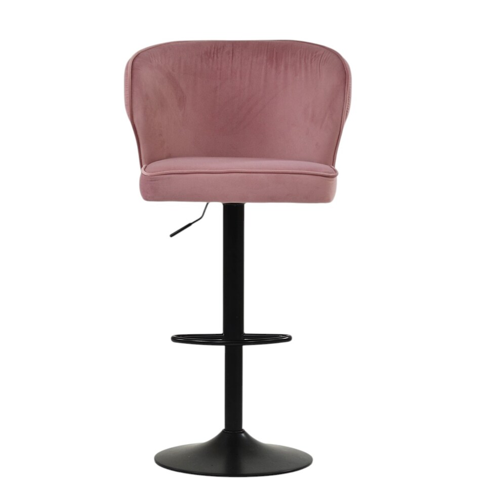 image 1 of Lakeland Furniture Hexham Pink Velvet Gas Lift Base Bar Stool