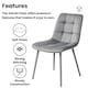 image 8 of Dining Table with 4 Grey Velvet Chairs Stone Grey Effect Wood Table Set for Dining Room Grey