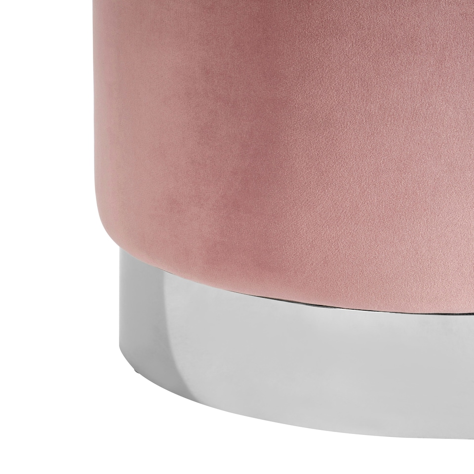 image 1 of Interiors by Premier Vogue Pink Velvet Round Stool
