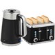 image 1 of HOMCOM 1.7L 3000W Rapid Boil Kettle and 4 Slice Toaster Set Crumb Tray Black
