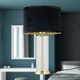 image 6 of Aura - Satin Brass Table Lamp with Black Pleated Velvet Shade Bronze | Black
