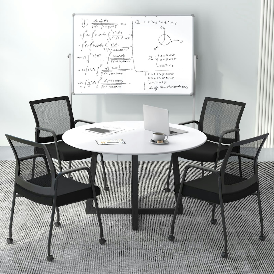 image 1 of COSTWAY 2Pcs Office Chairs Meeting Room Conference Chair Black