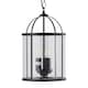 image 1 of Alicia - Black 3 Light Lantern Style Pendant | Black | Black and clear glass | Small | 1