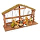 image 3 of LARGE Handmade Nativity Scene Birth Jesus Christ Wooden Stable Figurine House Sculpture Christmas Decoration Xmas Décor, W