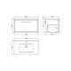 image 2 of Balterley Longnor 1 Drawer Wall Hung Vanity Unit with 1 Tap Hole Minimalist Basin, Woodgrain Graphite Grey, 800mm