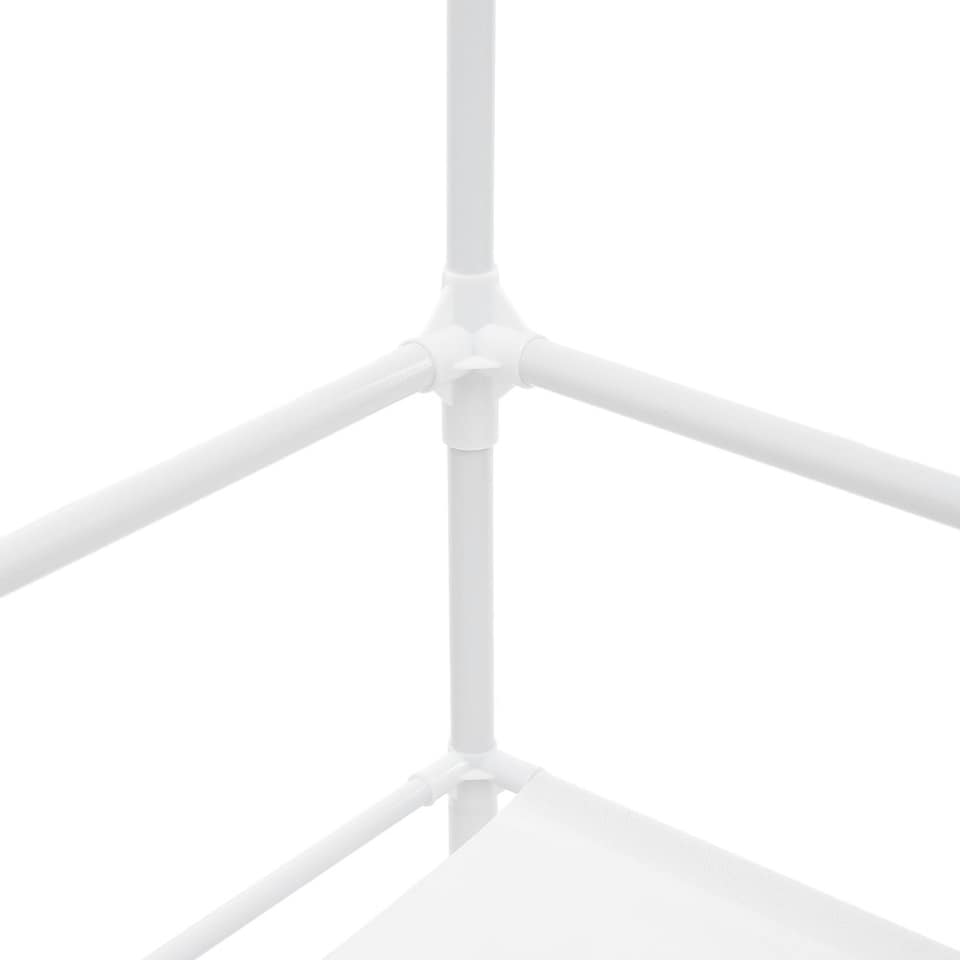 image 1 of Living and Home 4-Tier Metal Shoe Rack with Hooks for Entryway - White