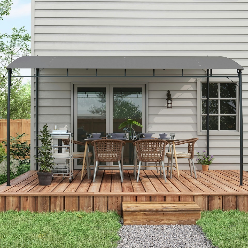 image 1 of Outsunny 3 x 4m Metal Pergola, Outdoor Gazebo UV-Resistant, Grey