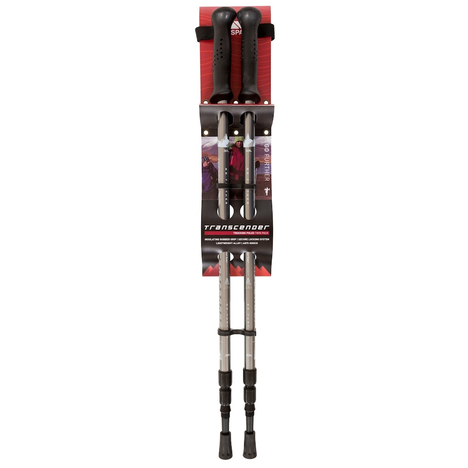 image 1 of Trespass Transduo 2 Piece Walking Pole Set | Grey | Graphite | One Size | 1