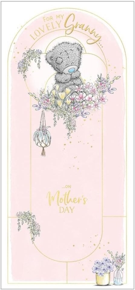 image 1 of Bear Sitting In Flowers Lovely Granny Mother's Day Card