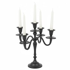 5 Arm Metal Candle Holder Stand Vintage Candelabra Centrepiece Home Decor 30cm | Black | Black | 1
